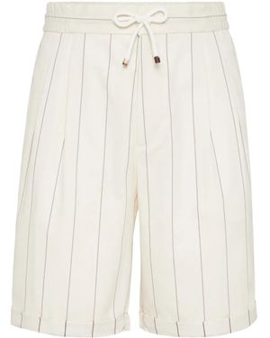 Brunello Cucinelli ストライプ バミューダショーツ - ホワイト
