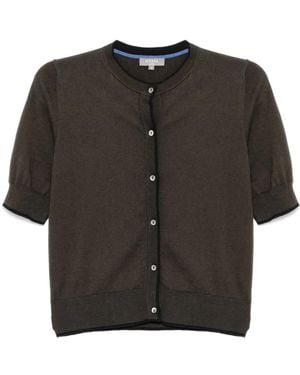 N.Peal Cashmere T-Shirt Con Bottoni - Nero