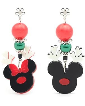 Amir Slama Reindeer-Motif Drop Earrings - White