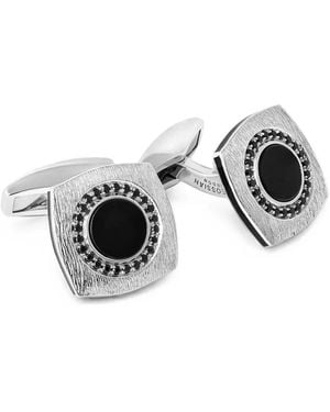 Tateossian Boutons De Manchette En Onyx Noir - Metallic