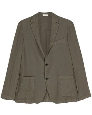 Altea Single-Breasted Linen Blazer - Green