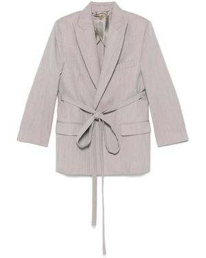 Victoria Beckham Tailored Belted Blazer - White