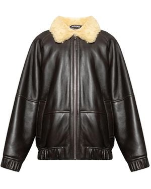 Jacquemus Bomberjacke Aus Leder - Schwarz