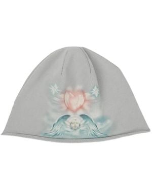 Protocol Index Graphic-Print Beanie Hat - Gray