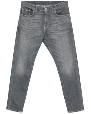 Eleventy Faded-Effect Slim-Fit Jeans - Gray
