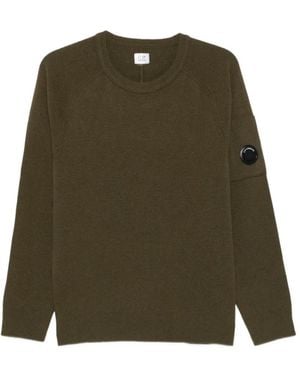 C.P. Company Lens-Detail Raglan-Sleeve Jumper - Green