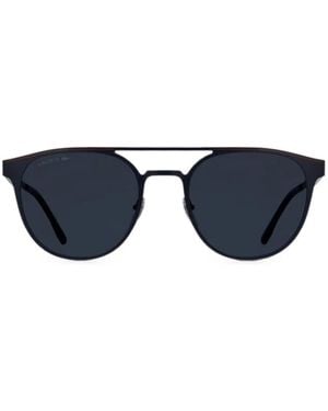 Lacoste Double-Bridge Round-Frame Sunglasses - Blue
