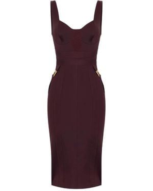 Elisabetta Franchi Bustier Panelled Midi Dress - Purple