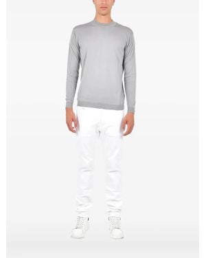 Low Brand Pull À Col Rond - White