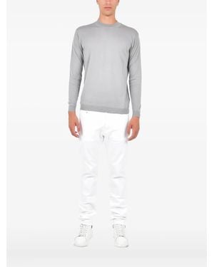 Low Brand Pull À Col Rond - White