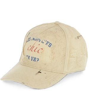 DSquared² Distressed Slogan-Print Baseball Cap - Natural