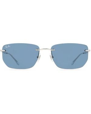 Ray-Ban Rimless Rectangle-Frame Sunglasses - Blue