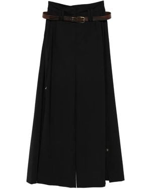 A.W.A.K.E. MODE Belted Side-Split Trousers - Black