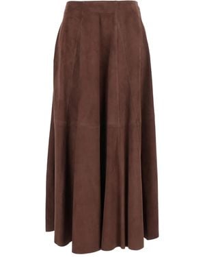 Arma Paneled Midi Skirt - Brown