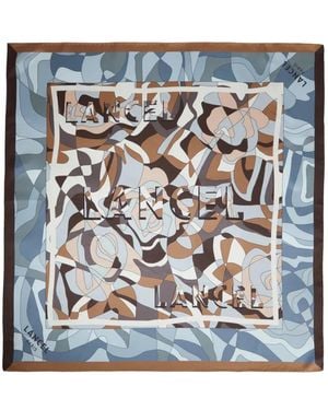 Lancel Geometric-Patterned Scarf - Blue