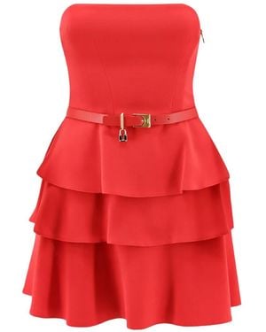 Elisabetta Franchi Belted Tiered Mini Dress
