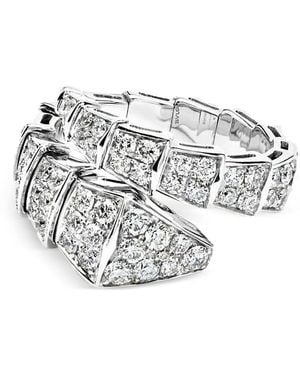 BVLGARI 18K Serpenti Viper Diamond Ring - White