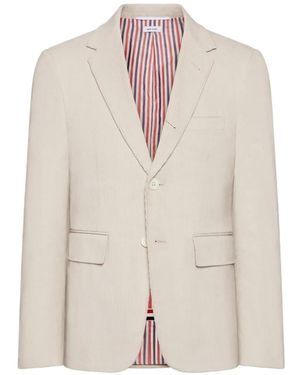 Thom Browne Manteau Narrow Wale En Velours Côtelé - Neutre