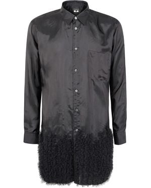 Comme des Garçons ラッフルヘム サテンシャツ - グレー