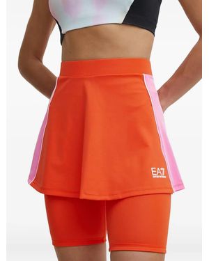 EA7 Minifalda VENTUS7 con logo estampado - Rojo