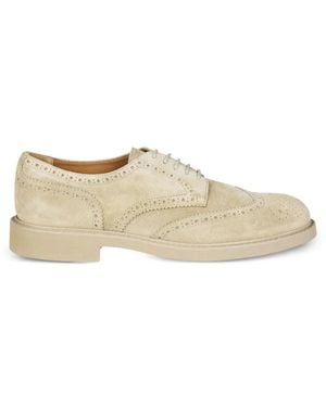 Doucal's Brogue-Detail Suede Derby Shoes - White