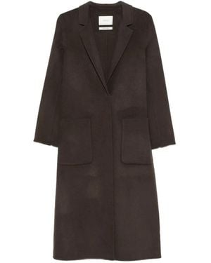 ViCOLO Notched-Lapels Patch-Pocket Coat - Black