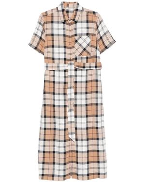 knee length dresses for ladies Ruin Fern Printed Midi Shirt Dress - Brown | Disturbia main image 0
