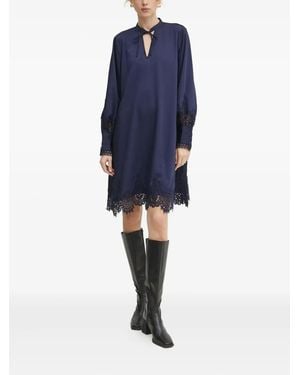 Bruuns Bazaar Vestido Midi Con Ribete De Encaje - Azul