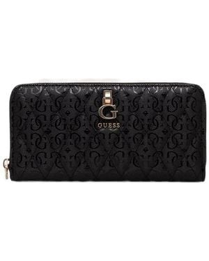 Guess Portefeuille Matelassé Tamara À Logo Embossé - Black