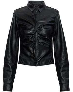 Balenciaga Leather Shirt - Black