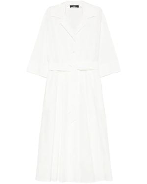 Weekend by Maxmara Belted Midi Shirt Dress - White