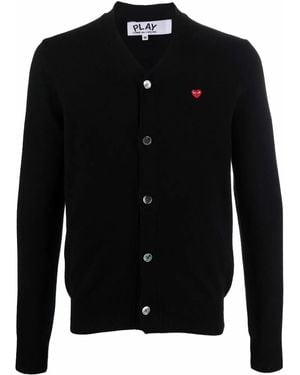 COMME DES GARÇONS PLAY Black Heart-motif Wool Cardigan