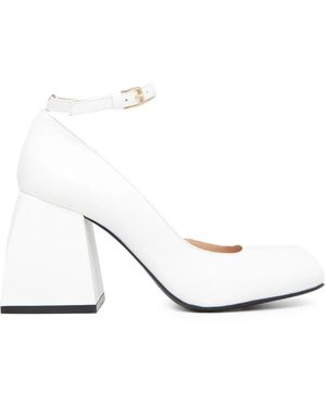 NODALETO 85Mm Bulla Pia Ankle-Strap Square-Toe Court Shoes - White
