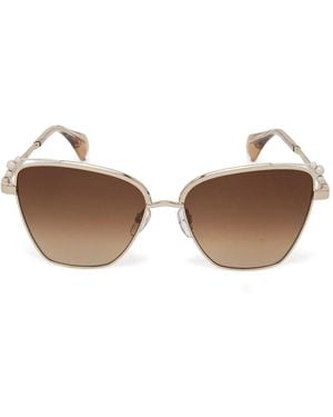 Vivienne Westwood Pearl-Embellished Cat-Eye Sunglasses - Brown