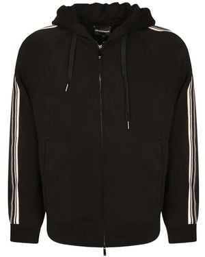 Emporio Armani Kapuzenjacke Mit Streifendetail - Schwarz