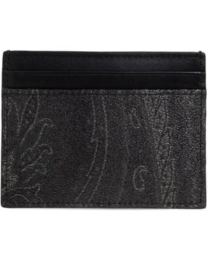Etro Paisley-Patterned Card Holder - Noir