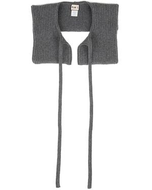 Plan C Gestrickter Kragen - Schwarz