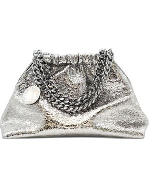Stella McCartney Pochette Froncée À Bride En Chaîne - Blanc