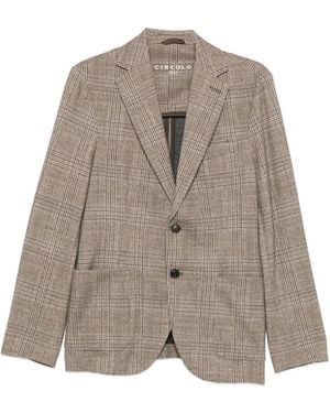 Circolo 1901 Check-Pattern Blazer - Brown
