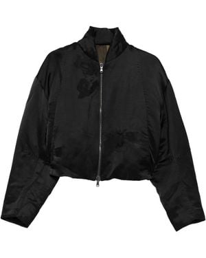 Masnada Satin Bomber Jacket - Black