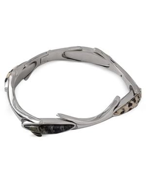DIESEL Stone-Embellished Rigid Bracelet - Metallic
