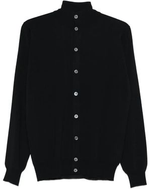FILIPPO DE LAURENTIIS Merino Wool Cardigan - Black
