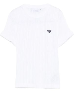 Maison Labiche Camiseta Con Aplique De Corazón - Blanco