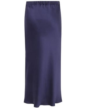 Antonelli Satin-Finish Elasticated-Waist Skirt - Blue