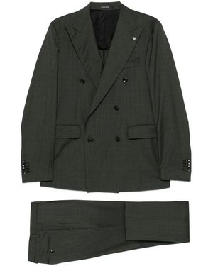 Tagliatore Windowpane-Pattern Suit - Green