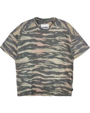 Jil Sander Camouflage-Print T-Shirt - Gray