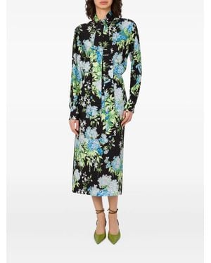 Moschino Floral-Print Midi Skirt - Green