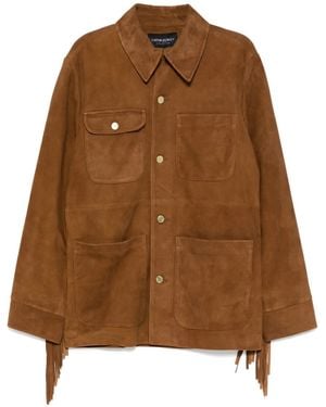 Cynthia Rowley Fringed Suede Jacket - Brown