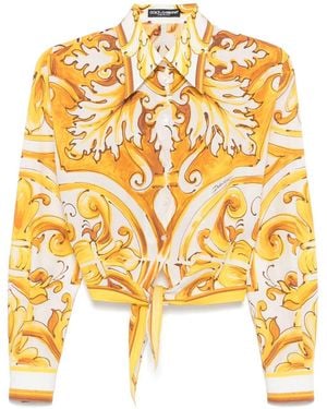 Dolce & Gabbana Majolica-Print Shirt - Yellow