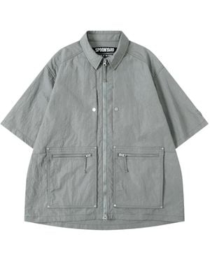 Spoonyard Zip-Up Pocket Shirt - Grey